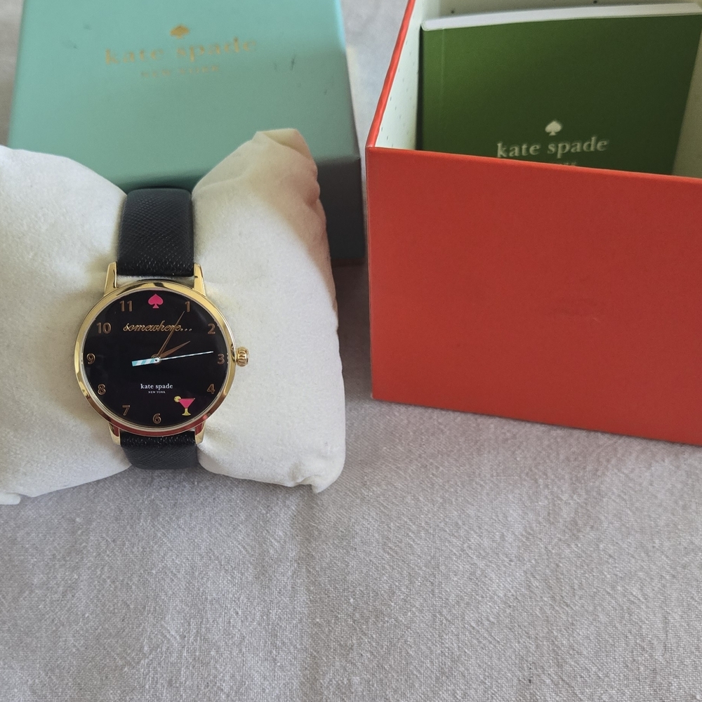 Kate Spade Black and Gold Watch - Picture 3 of 6